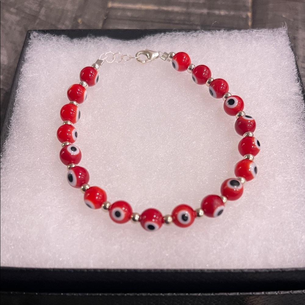 Red Evil Eye Beaded Bracelet - Women Jewelry